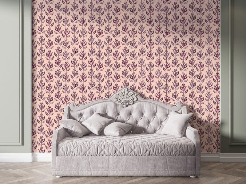 Pink branches Floral Fabric Wallpaper Covers an area up to 4.2mX3m with adhesive and smoothing tool