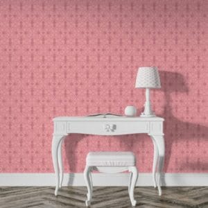 Beautiful Pink Ikat  Fabric Wallpaper Covers an area ​​up to 4.2mX3m with adhesive  and smoothing tool