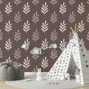 Boho herbs  Fabric Wallpaper Covers an area ​​up to 4.2mX3m with adhesive  and smoothing tool