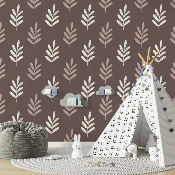 Boho herbs  Fabric Wallpaper Covers an area ​​up to 4.2mX3m with adhesive  and smoothing tool