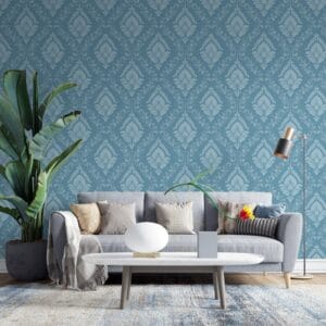 Retro Flock by the Yard Fabric Wallpaper Covers an area ​​up to 4.2mX3m with adhesive  and smoothing tool