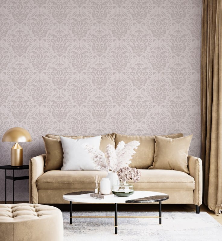 Beautiful Deco Geo Soft Grey Boutique Fabric Wallpaper Covers an area up to 4.2mX3m with adhesive and smoothing tool