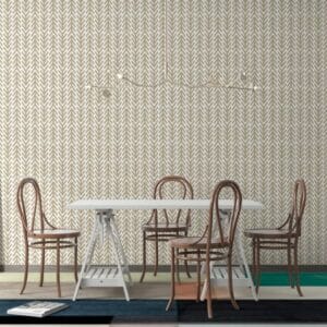 Geometric leaves Fabric Wallpaper Covers an area ​​up to 4.2mX3m with adhesive  and smoothing tool