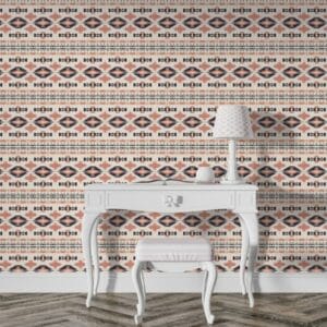 Large Wall Stencil Pattern Fabric Wallpaper Covers an area ​​up to 4.2mX3m with adhesive  and smoothing tool