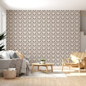 Seamless Vintage Baroque Fabric Wallpaper Covers an area ​​up to 4.2mX3m with adhesive  and smoothing tool
