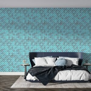 Beautiful Blue circle seamless pattern with grunge effect Fabric Wallpaper Covers an area ​​up to 4.2mX3m with adhesive  and smoothing tool