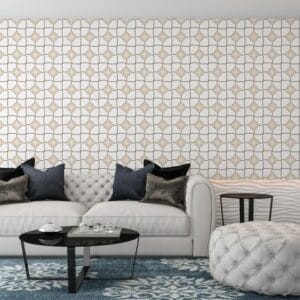Japanese Brown Geometric Texture Fabric Wallpaper Covers an area ​​up to 4.2mX3m with adhesive  and smoothing tool