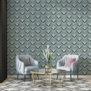 Peacock feather element Royalty Fabric Wallpaper Covers an area ​​up to 4.2mX3m with adhesive  and smoothing tool