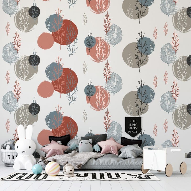 رسوم توضيحية للأنماط متجه تصميم ورق حائط من القماش يغطي مساحة تصل إلى 4.2 م × 3 م باستخدام أداة لاصقة وتنعيم