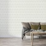 ورق حائط من القماش بنمط هندسي دقيق يغطي مساحة تصل إلى 4.2 متر × 3 متر باستخدام أداة لاصقة وأداة تنعيم