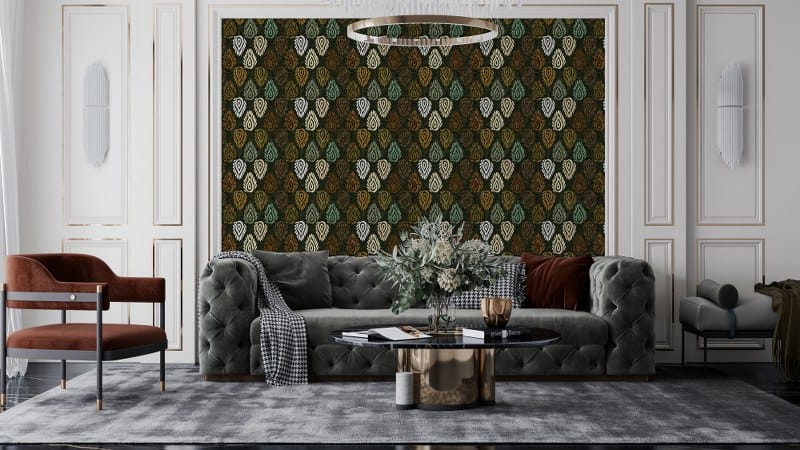 Beautiful geometric wallcovering textured Fabric Wallpaper Covers an area up to 4.2mX3m with adhesive and smoothing tool