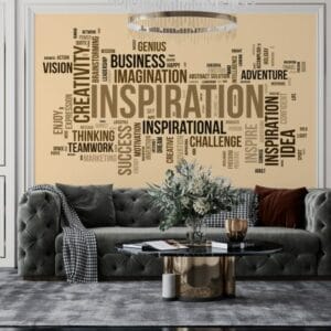 Inspirational Words Fabric Wallpaper Covers an area up to 4.2mX3m with adhesive and smoothing tool
