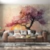 Beautiful landscape Fabric Wallpaper Covers an area ​​up to 4.2mX3m with adhesive  and smoothing tool