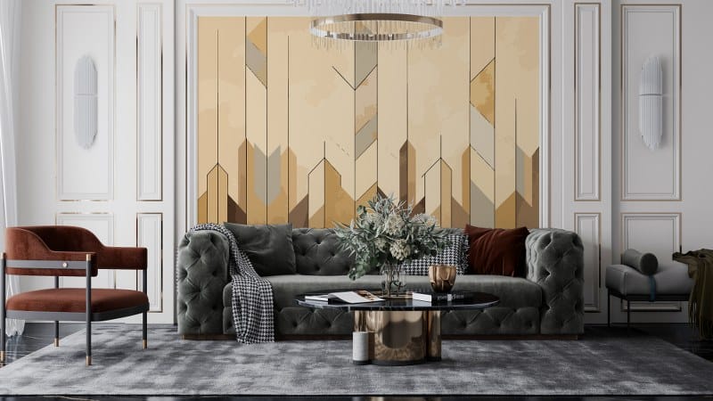 ورق حائط من القماش متعدد الألوان من Diamond Agave يغطي مساحة تصل إلى 4.2 متر × 3 متر باستخدام أداة لاصقة وأداة تنعيم