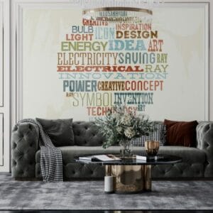 Motivation words Fabric Wallpaper Covers an area up to 4.2mX3m with adhesive and smoothing tool