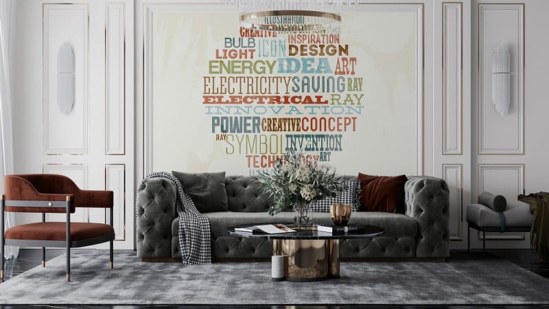 Motivation words Fabric Wallpaper Covers an area up to 4.2mX3m with adhesive and smoothing tool
