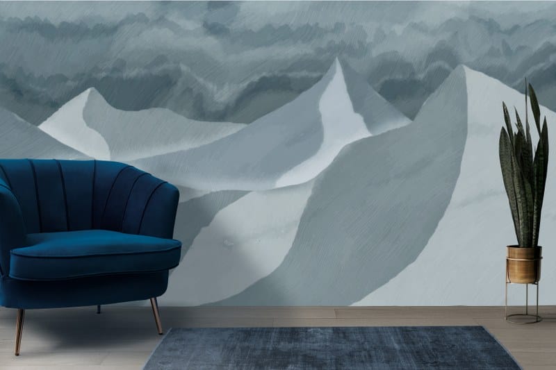 خلفية منظر جبلي بنمط ياباني من القماش تغطي مساحة تصل إلى 4.2 متر × 3 متر مع أداة لاصقة وتنعيم