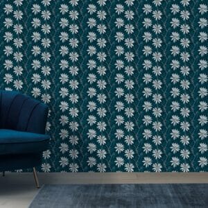 Tropical paradise aster flower Background Fabric Wallpaper Covers an area ​​up to 4.2mX3m with adhesive  and smoothing tool