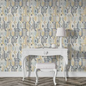 Abstract organic background natural maze  Fabric Wallpaper Covers an area ​​up to 4.2mX3m with adhesive  and smoothing tool