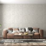 Seamless Rounded Lines Fabric Wallpaper Covers an area ​​up to 4.2mX3m with adhesive  and smoothing tool