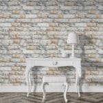 Brick texture watercolor Stone decors Fabric Wallpaper Covers an area ​​up to 4.2mX3m with adhesive  and smoothing tool