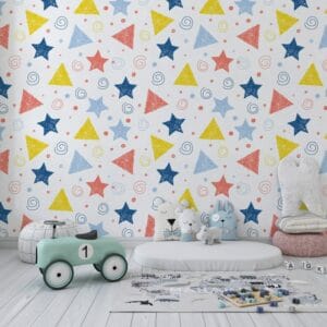 Abstract seamless pattern background Fabric Wallpaper Covers an area ​​up to 4.2mX3m with adhesive  and smoothing tool