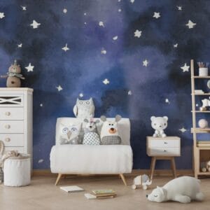 Cyan Fondo Pattern Fabric Wallpaper Covers an area up to 4.2mX3m with adhesive and smoothing tool