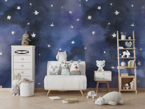 Cyan Fondo Pattern Fabric Wallpaper Covers an area ​​up to 4.2mX3m with adhesive  and smoothing tool