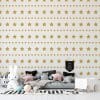 Abstract Golden Stars Pattern Fabric Wallpaper Covers an area ​​up to 4.2mX3m with adhesive  and smoothing tool