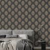 Damask seamless pattern Fabric Wallpaper Covers an area ​​up to 4.2mX3m with adhesive  and smoothing tool