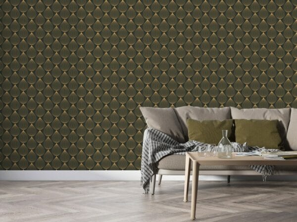 Gray wavy lines abstract technology background Fabric Wallpaper Covers an area ​​up to 4.2mX3m with adhesive  and smoothing tool