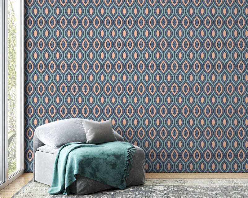 Magics Abstract Multicolor Fabric Wallpaper Covers an area up to 4.2mX3m with adhesive and smoothing tool