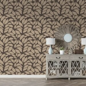 Vintage leaf seamless pattern Fabric Wallpaper Covers an area up to 4.2mX3m with adhesive and smoothing tool