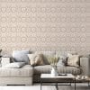 Vintage Hampshire Damask in Beige Fabric Wallpaper Covers an area ​​up to 4.2mX3m with adhesive  and smoothing tool