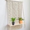 Macrame Wall Hanging with Floating Wooden Shelf
