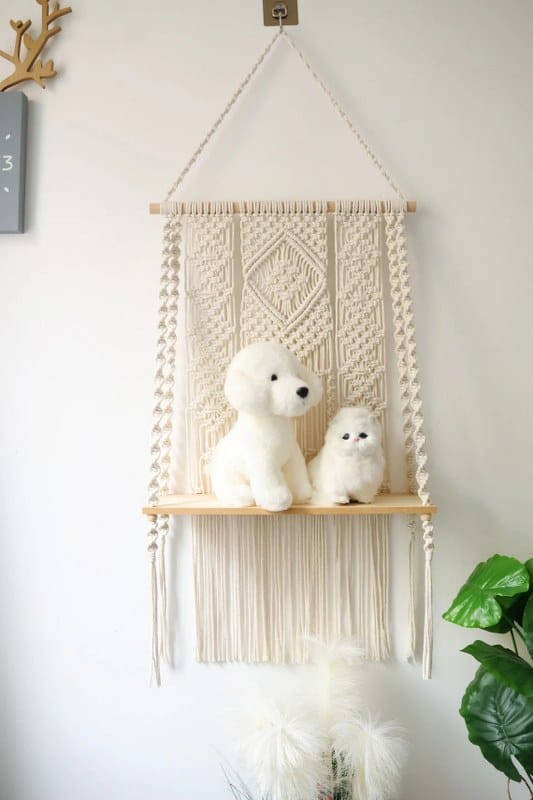 Large Macrame Wall Hanging Shelf Handmade