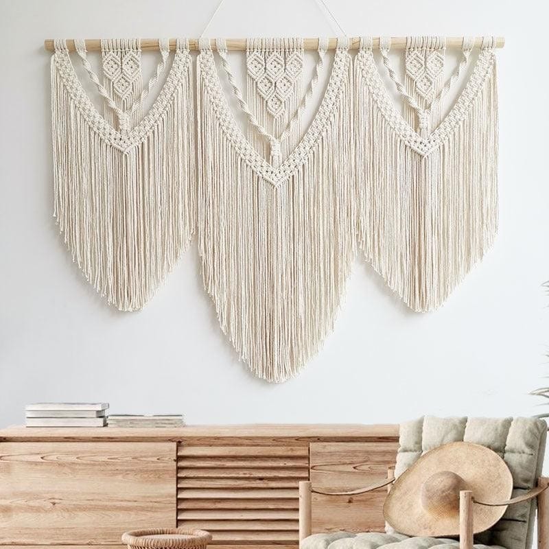 Handmade Wooden Extra Large Macrame Wall Hanging