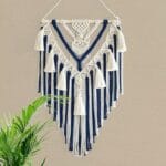 Blue Macrame Wall Hanging Handmade