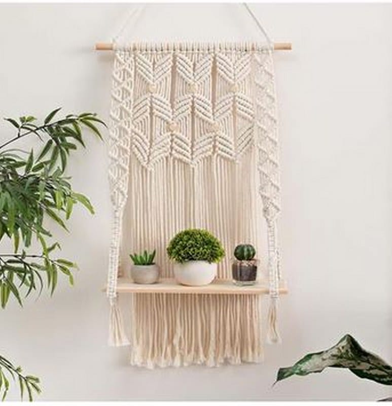 Macrame Shelf Handwoven Bohemian Décor