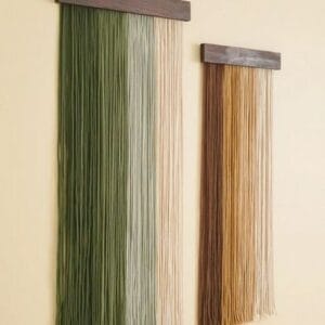2 psc Macrame Yarn Wall Hanging Boho Handmade