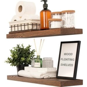 Natural Wood Floating Shelf (Set of 2)