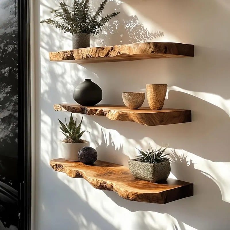 3 Set of Rectangle Wooden Floating Shelf