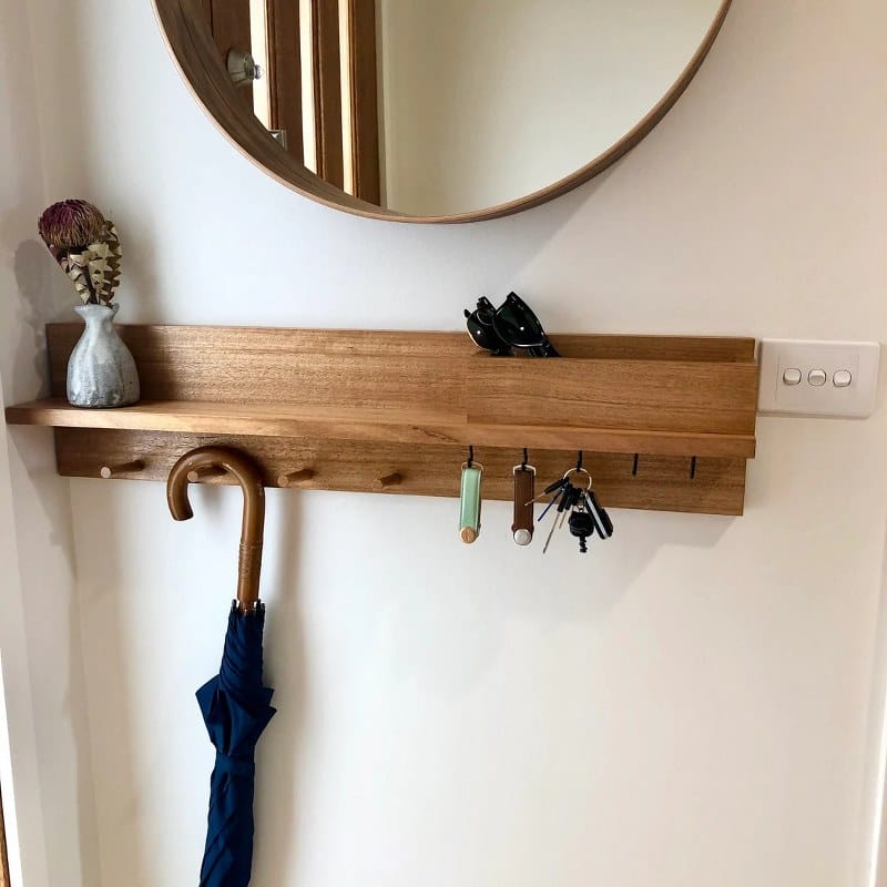 Organiser Shelf with hook key holder