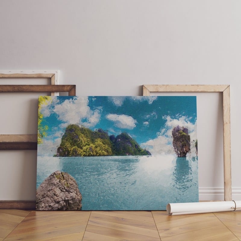 طباعة منظر طبيعي لجزيرة أوشن ستون على قماش