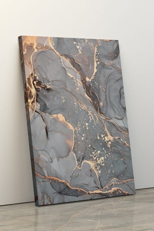 لوحة جدارية من القماش ”رخام رمادي“