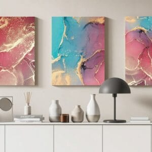 Set of 3 of Abstract Marble Texture Pattern
