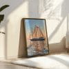 Abstract framed portrait of sailing ship race cruises and yachting