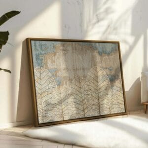 Modern abstract geometric tropical foliage framed wall art (Copy)