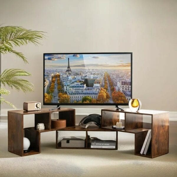 TV Stand Storage Shelves Living Room