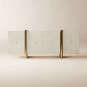Dorset 81" White Lacquered Linen Credenza